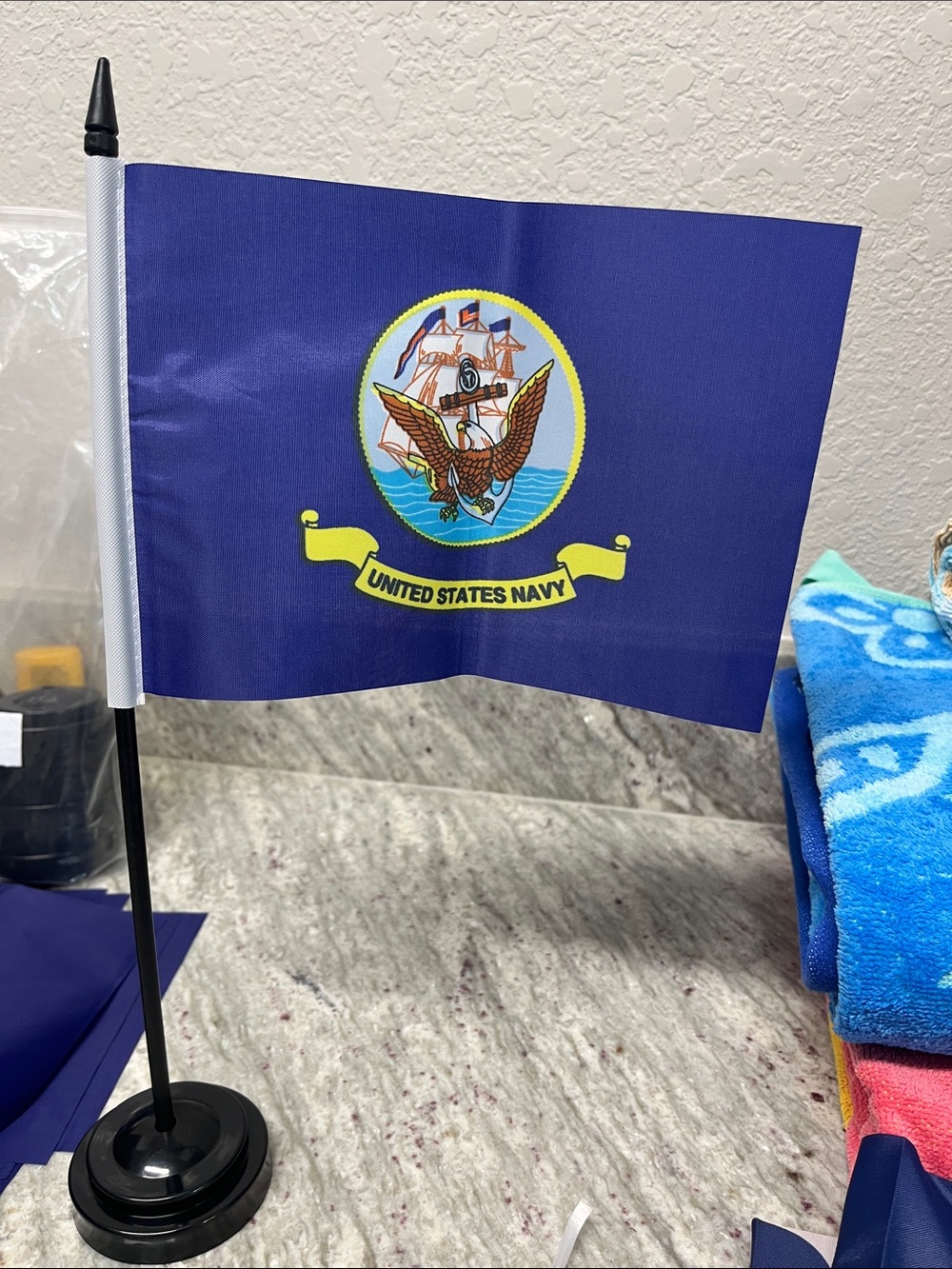 Desk Flag - Blue Tabletop Military Flag